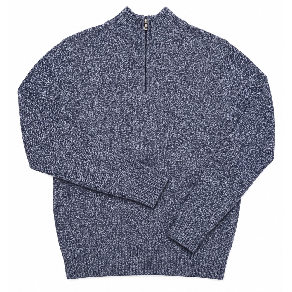 Croft & Barrow Sweater Mens Small Blue Heather‎ Quarter Zip Pullover